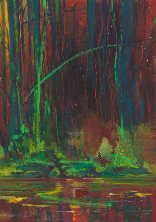 Bernd Zimmer | Bäume im Wasser I, 2009/10 | Acryl/Leinwand | 200 × 140 cm | WVZ 2177