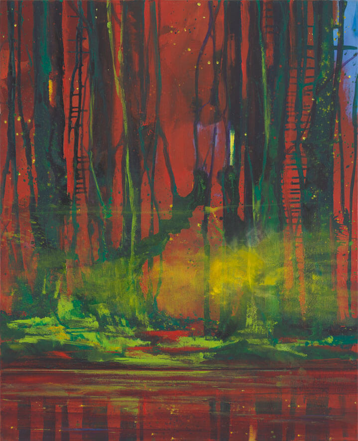 Bernd Zimmer | Bäume im Wasser II, 2010 | Acryl/Leinwand | 160 × 130 cm | WVZ 2178