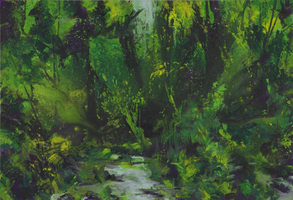 Bernd Zimmer | Ursprung. Angkor, 2011 | Acryl/Leinwand | 205 x 300 cm | WVZ 2244
