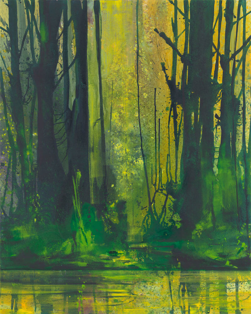 Bernd Zimmer | Reflexion. Fichten, 2011/12 | Acryl/Leinwand | 200 x 160 cm | WVZ 2292