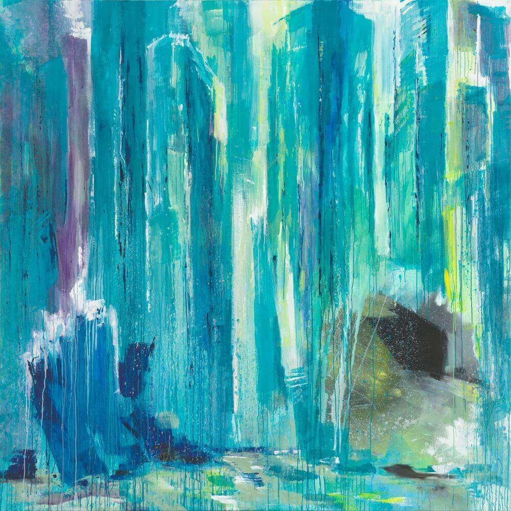 Bernd Zimmer | Grey. Gletscherwand. Höhle, 2013 | Acryl/Leinwand | 230 x 230 cm | WVZ 2391