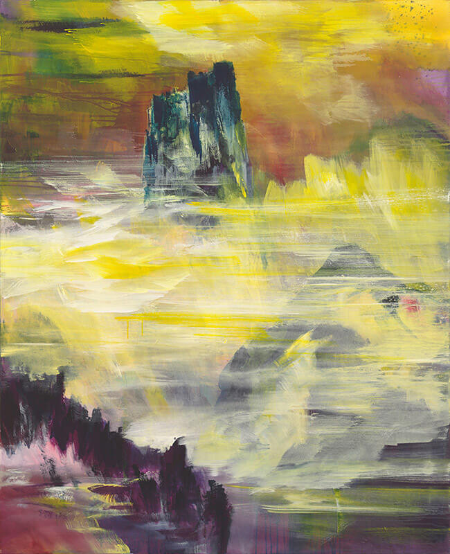 Bernd Zimmer | Tinzenhorn im Nebel, 2014 | Acryl/Leinwand | 160 x 130 cm | WVZ 2427