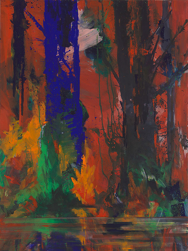 Bernd Zimmer | Reflexion. Blauer Baum, 2010/14 | Acryl/Leinwand | 260 x 195 cm | WVZ 2442