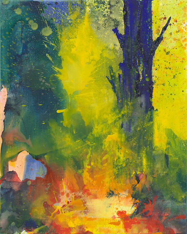 Bernd Zimmer | Licht. Blauer Baum, 2015 | Acryl/Leinwand | 100 x 80 cm | WVZ 2498