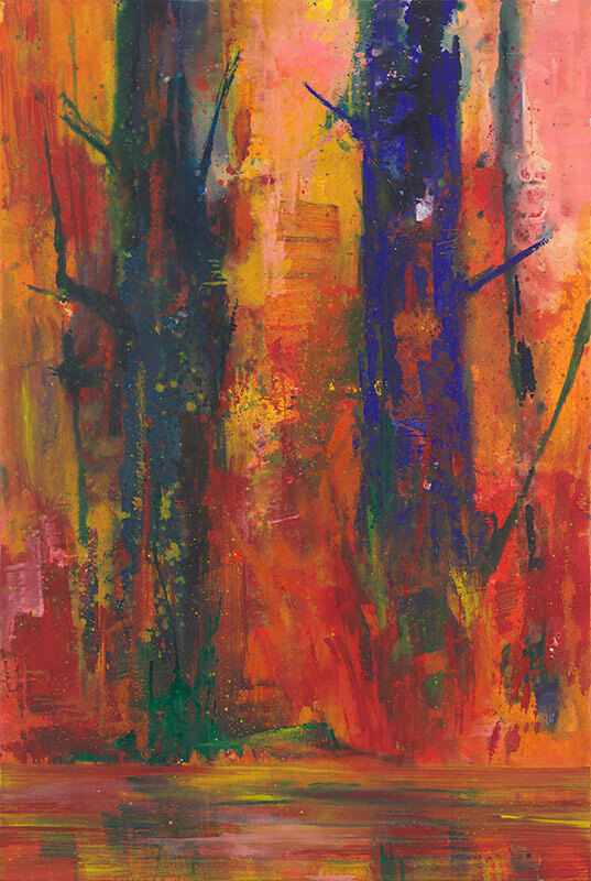Bernd Zimmer | Reflexion. Blauer Baum, 2014/15 | Acryl/Leinwand | 173 X 116 cm | WVZ 2499