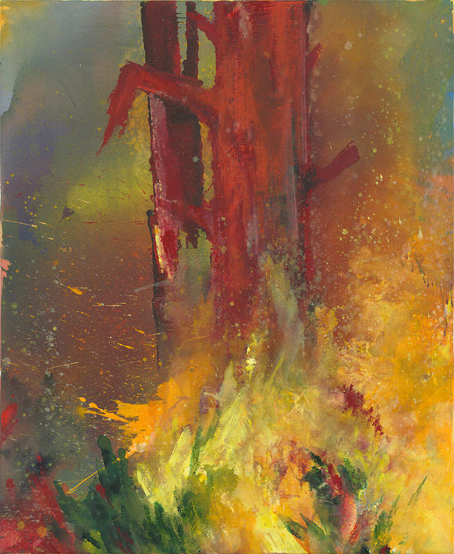 Bernd Zimmer | Roter Baum II, 2015 | Acryl/Leinwand | 110 x 90 cm | WVZ 2506