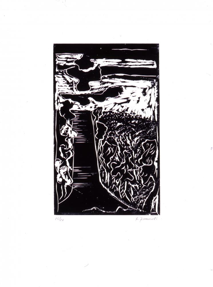 Bernd Zimmer | Baumweg (Blatt 1 der Folge „LICHTSPLITTER“), 1985 | 64,5 x 48,0 cm | 27 Exemplare | WVZ 001