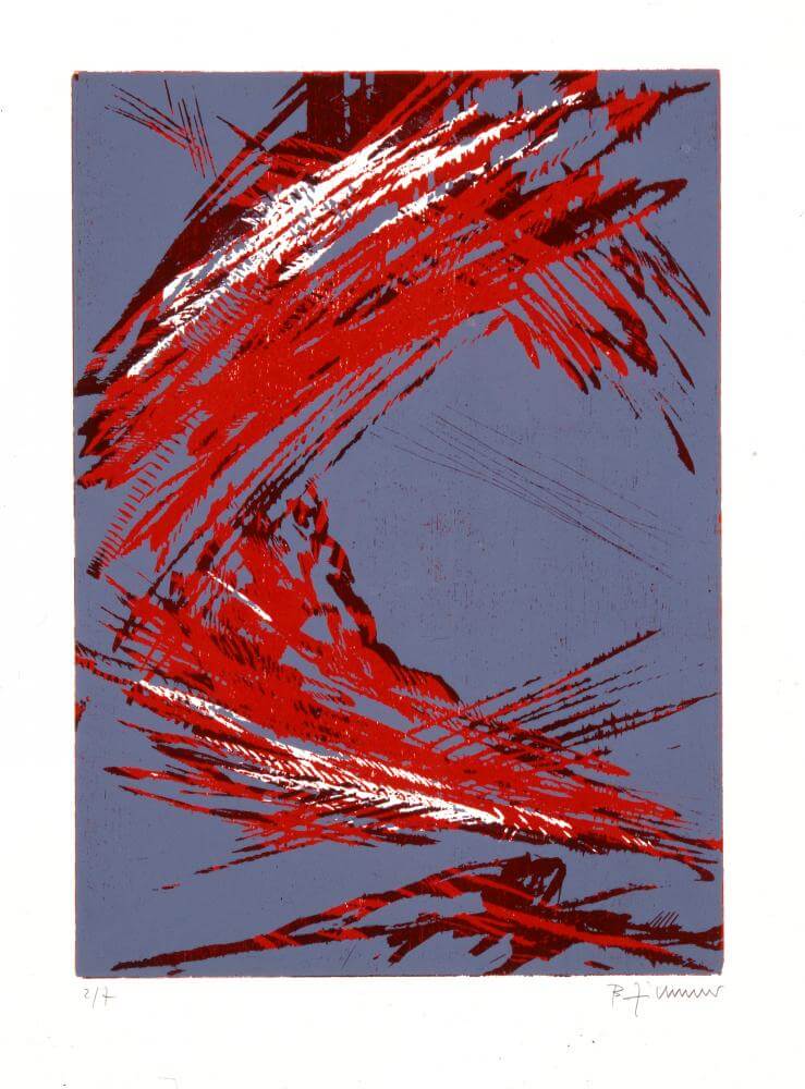 Bernd Zimmer | Rote Wolke, 1991 | 64,5 x 47,8 cm | 7 Exemplare | WVZ 047