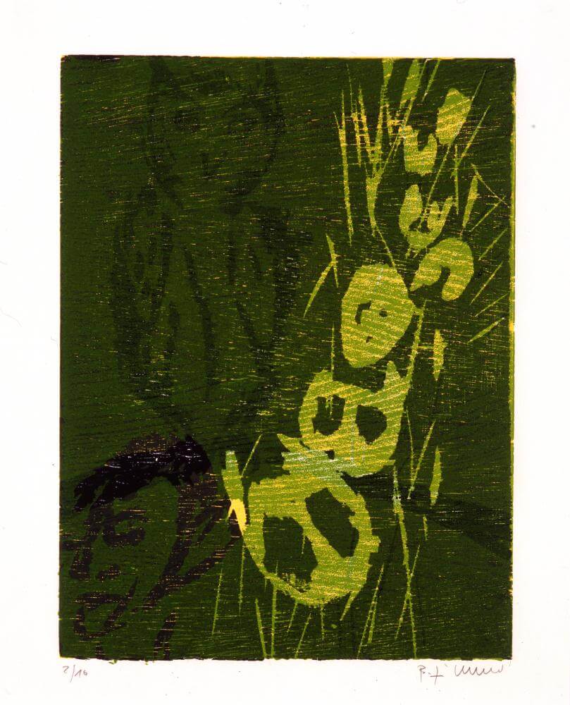 Bernd Zimmer | Eule/Kopf (2), 1995 | 50,0 x 38,0 cm | 10 Exemplare | WVZ 110