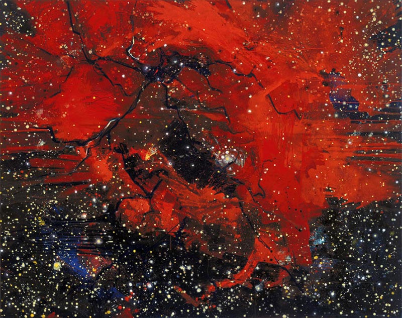 Feuerrad. Galaxie. Z-45, 2000 | Acryl, Öl, Pastell/Leinwand | 190 × 240 cm | WVZ 1680