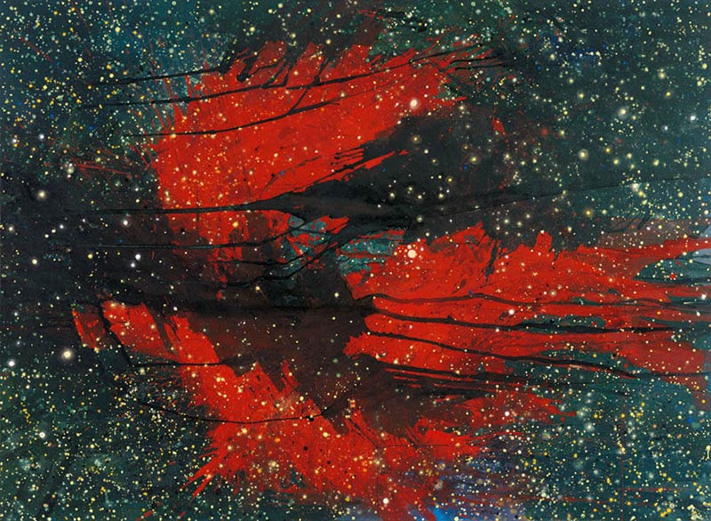 Rote Spirale. Z-74-B, 2001 | Acryl, Öl, Pastell/Leinwand | 190 × 260 cm | WVZ 1709