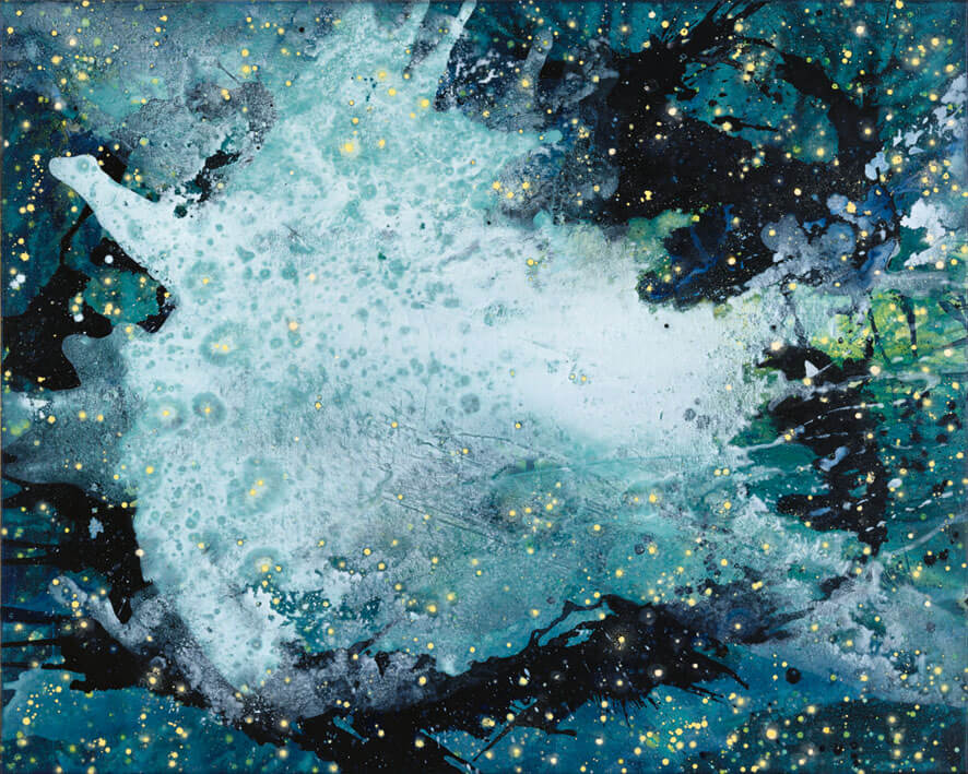 Deep Space. Grüner Nebel. Z-93-G, 2001/02 | Acryl, Öl, Pastell/Leinwand | 130 × 160 cm | WVZ 1730