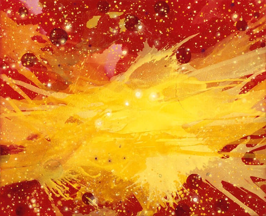 Meteoriten. Explosion. Z-110, 2003 | Acryl, Öl, Pastell/Leinwand | 130 × 160 cm | WVZ 1764