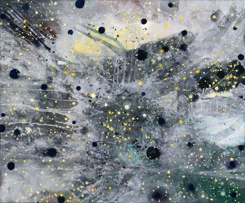Planeten. Sternexplosion, 2004/05 | Acryl, Metall, Öl, Pastell/Leinwand | 120 × 145 cm | WVZ 1795
