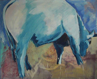 Vincenz. Der weiße Stier, 1980/81 | Dispersion/Leinwand | 130 × 160 cm | WVZ 166