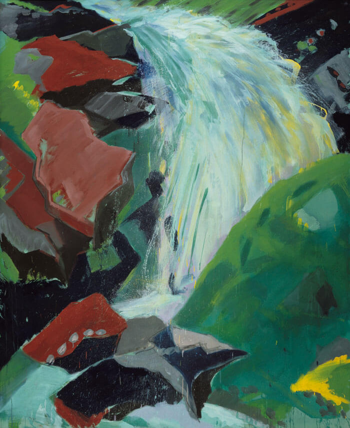 Wasserfall. Zwieselstein, 1980 | Dispersion, Kreide, Leimfarbe/Leinwand | 250 × 205 cm | WVZ 184