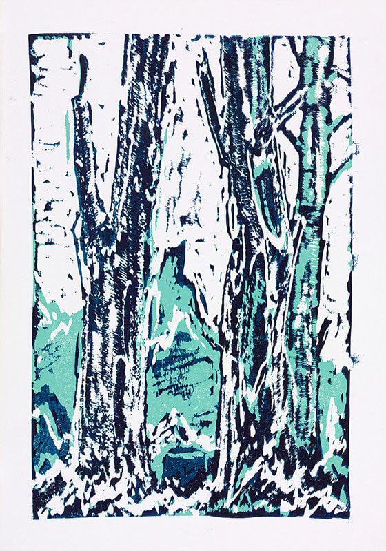Zwei Bäume (Tinzenhorn), 2014 | 100,0 x 70,0 cm | Unikat | WVZ 554.4