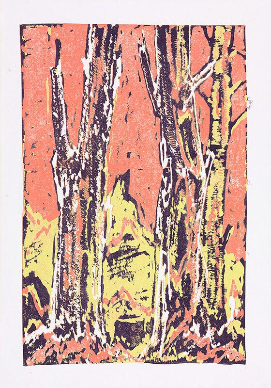 Zwei Bäume (Tinzenhorn), 2014 | 100,0 x 70,0 cm | Unikat | WVZ 554.6