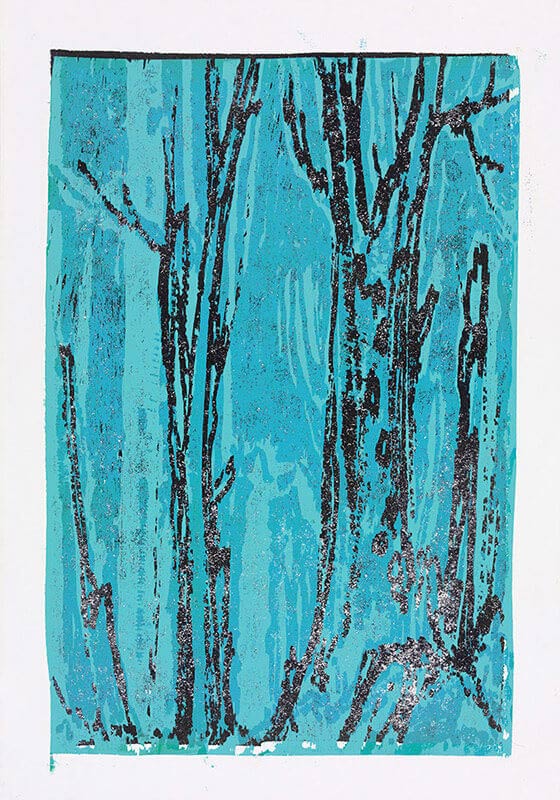 Zwei Bäume (Tinzenhorn), 2014 | 100,0 x 70,0 cm | Unikat | WVZ 555.1